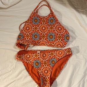 Aerie high neck patterned bikini